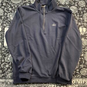 ALO Yoga Men's Navy Zip-Up Sweater